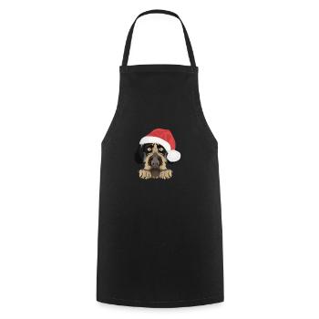 German Wirehair Merry Christmas - Cooking Apron - black - Front - AI Model Male 185 dark (185cm)