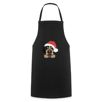German Wirehair Merry Christmas - Cooking Apron - black - Front - AI Model Male 185 dark (185cm)
