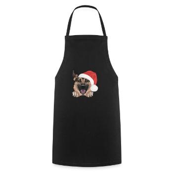 German Shepherd Merry Christmas - Cooking Apron - black - Front - AI Model Male 185 dark (185cm)