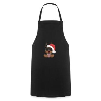 Dobermann Frohe Weihnachten - Kochschürze - Schwarz - Vorne - AI Model Male 185 dark (185cm)