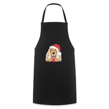 Deutsch Cocker Spaniel Merry Christmas - Cooking Apron - black - Front - AI Model Male 185 dark (185cm)