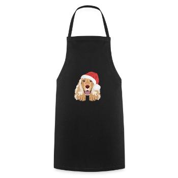 Deutsch Cocker Spaniel Merry Christmas - Cooking Apron - black - Front - AI Model Male 185 dark (185cm)