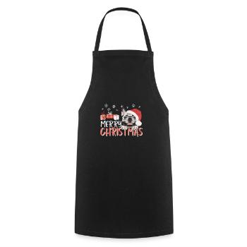 Français Bulldog Joyeux Noël - Tablier de cuisine - noir - Devant - AI Model Male 185 dark (185cm)