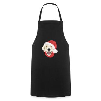 Golden Retriever Merry Christmas - Cooking Apron - black - Front - AI Model Male 185 dark (185cm)
