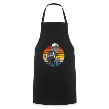 American Football Retro Vintage - Cooking Apron - black - Front - AI Model Male 185 dark (185cm)