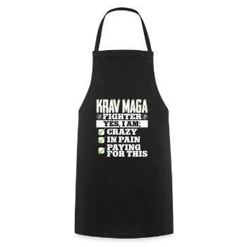 Krav Maga Apparel Israeli Self - Kochschürze - Schwarz - Vorne - AI Model Male 185 dark (185cm)
