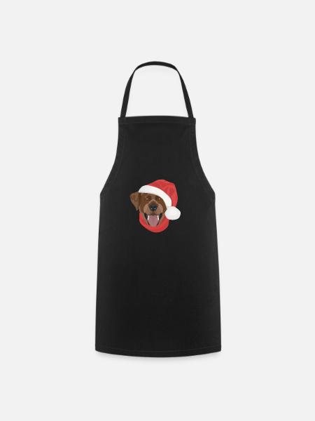 Labrador Vrolijk Kerstfeest - Keukenschort - zwart