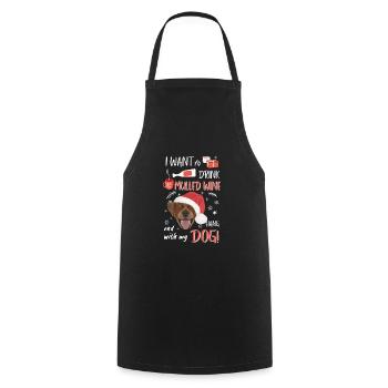 Labrador vin chaud Noël - Tablier de cuisine - noir - Devant - AI Model Male 185 dark (185cm)