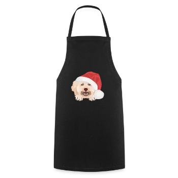 Pudel Frohe Weihnachten - Kochschürze - Schwarz - Vorne - AI Model Male 185 dark (185cm)