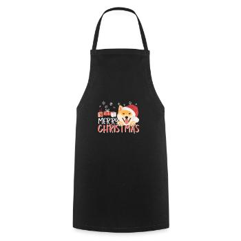 Shiba Inu Joyeux Noël - Tablier de cuisine - noir - Devant - AI Model Male 185 dark (185cm)