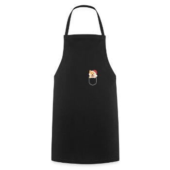 Shiba Inu Joyeux Noël - Tablier de cuisine - noir - Devant - AI Model Male 185 dark (185cm)