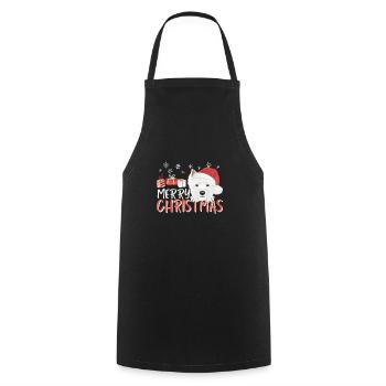 West Highland Terrier Merry Christmas - Cooking Apron - black - Front - AI Model Male 185 dark (185cm)