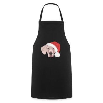 Weimaraner Frohe Weihnachten - Kochschürze - Schwarz - Vorne - AI Model Male 185 dark (185cm)