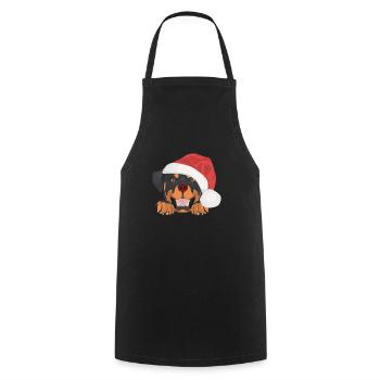Rottweiler Frohe Weihnachten - Kochschürze - Schwarz - Vorne - AI Model Male 185 dark (185cm)