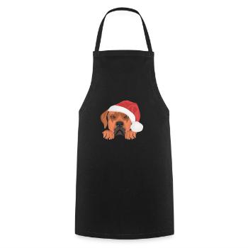 Rhodesian Ridgeback Merry Christmas - Cooking Apron - black - Front - AI Model Male 185 dark (185cm)