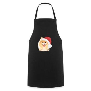 Zwergspitz Frohe Weihnachten - Kochschürze - Schwarz - Vorne - AI Model Male 185 dark (185cm)