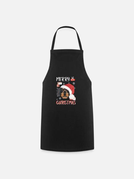Wire-haired Dachshund Merry Christmas - Cooking Apron - black