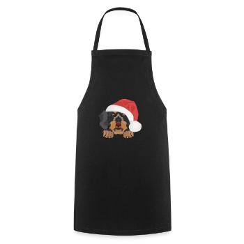 Wire-haired Dachshund Merry Christmas - Cooking Apron - black - Front - AI Model Male 185 dark (185cm)