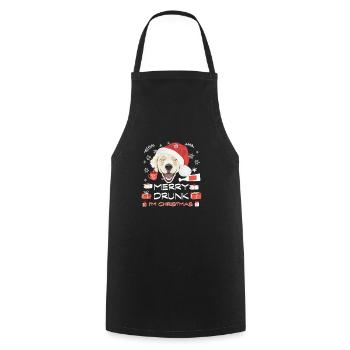 Golden Retriever Christmas Market - Cooking Apron - black - Front - AI Model Male 185 dark (185cm)