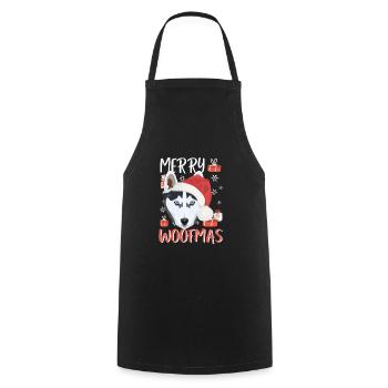 Husky Joyeux Noël - Tablier de cuisine - noir - Devant - AI Model Male 185 dark (185cm)