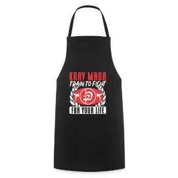Krav Maga Apparel Israeli Self - Kochschürze - Schwarz - Vorne - AI Model Male 185 dark (185cm)