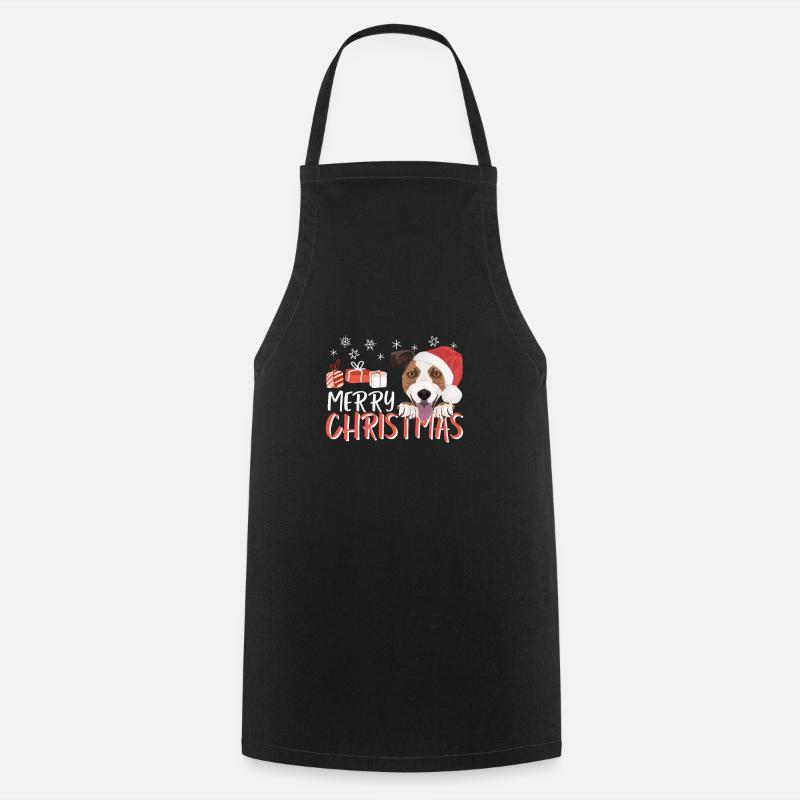 Jack Russell Terrier Joyeux Noël - Tablier de cuisine - noir