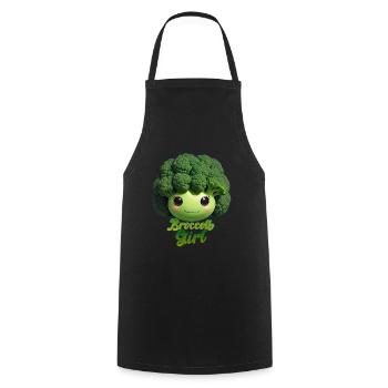Broccoli Beauty Girl - Kochschürze - Schwarz - Vorne - AI Model Male 185 dark (185cm)