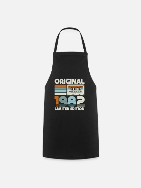 1982 Vintage Vintage Anniversaire Rétro Cadeau - Tablier de cuisine - noir