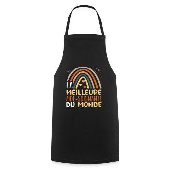 Meilleure aide-soignante du monde humour cadeau - Tablier de cuisine - noir - Devant - AI Model Male 185 dark (185cm)