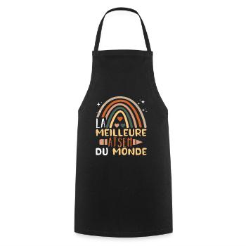 Meilleure atsem cadeau merci atsem arc en ciel - Tablier de cuisine - noir - Devant - AI Model Male 185 dark (185cm)