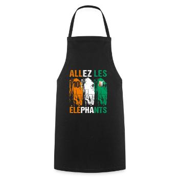 Côte d' ivoire numéro 10 cadeau football foot - Tablier de cuisine - noir - Devant - AI Model Male 185 dark (185cm)