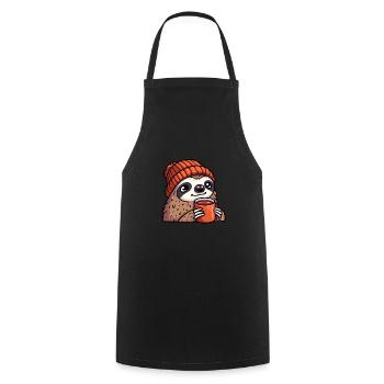 Faultier mit Beanie Mütze Tee Tea Kaffee Becher - Kochschürze - Schwarz - Vorne - AI Model Male 185 dark (185cm)