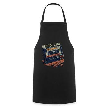 Vintage 2000 2000 Cassette - Vintage since 2000 - Cooking Apron - black - Front - AI Model Male 185 dark (185cm)