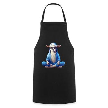Sheep Yoga - Cooking Apron - black - Front - AI Model Male 185 dark (185cm)