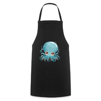 Kleiner Kraken - Kochschürze - Schwarz - Vorne - AI Model Male 185 dark (185cm)