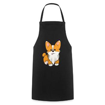 1 1 Corgi Blank - Kochschürze - Schwarz - Vorne - AI Model Male 185 dark (185cm)