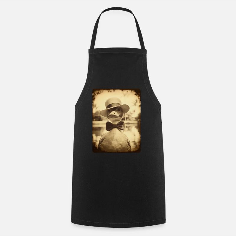 Sir Waddleberry Quackington se détend à la piscine - Tablier de cuisine - noir