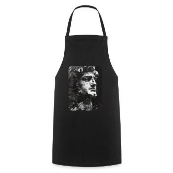 visage brisé d’une statue de marbre - Tablier de cuisine - noir - Devant - AI Model Male 185 dark (185cm)