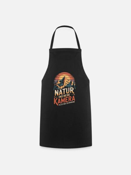 Kamera und Natur Landschaftsfotograf Naturfotograf - Kochschürze - Schwarz