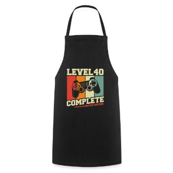 40 Birthday Gift Level 40 Complete - Cooking Apron - black - Front - AI Model Male 185 dark (185cm)