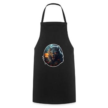 Werewolf Halloween - Cooking Apron - black - Front - AI Model Male 185 dark (185cm)