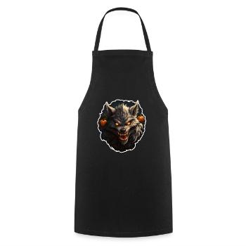 Werewolf Halloween - Cooking Apron - black - Front - AI Model Male 185 dark (185cm)