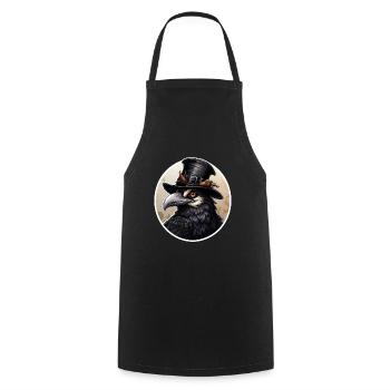 Bird with Hat Halloween - Cooking Apron - black - Front - AI Model Male 185 dark (185cm)