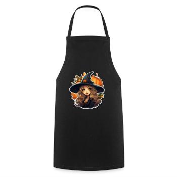 Witch - Cooking Apron - black - Front - AI Model Male 185 dark (185cm)