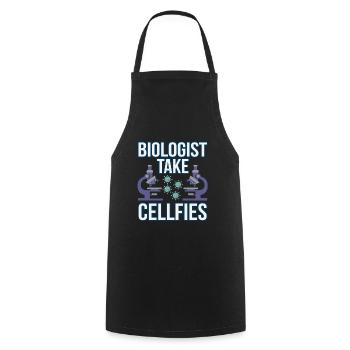 Cell-Fie Funny Biology Biologist Laboratory Gift - Cooking Apron - black - Front - AI Model Male 185 dark (185cm)