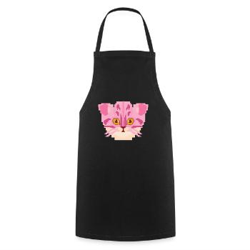 Pixel cat gambler gamer player pink gift - Cooking Apron - black - Front - AI Model Male 185 dark (185cm)