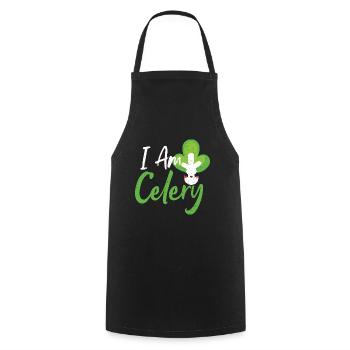 Je suis céleri - Légumes - Tablier de cuisine - noir - Devant - AI Model Male 185 dark (185cm)