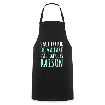 sauf erreur de ma part phrase drôle humour cadeau - Tablier de cuisine - noir - Devant - AI Model Male 185 dark (185cm)