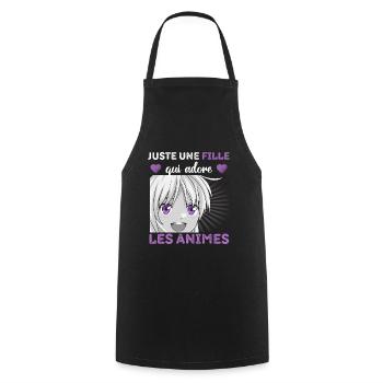 Une fille qui adore les anime humour manga cadeau - Tablier de cuisine - noir - Devant - AI Model Male 185 dark (185cm)