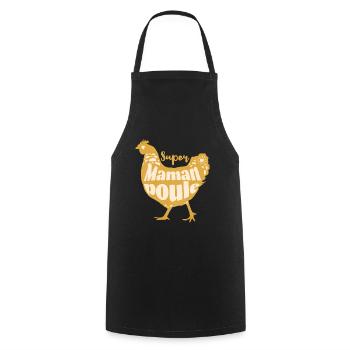 Maman poule humour maman cadeau fête des mères. - Tablier de cuisine - noir - Devant - AI Model Male 185 dark (185cm)